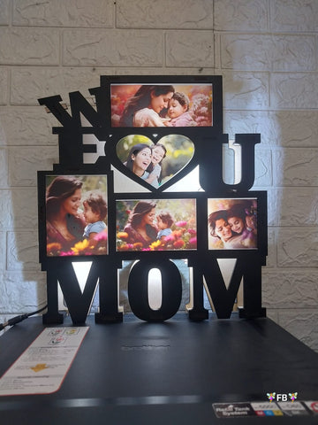 Mother's day theme - We love u Mam - Double Layered lamp