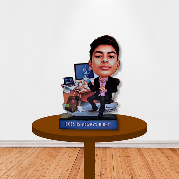 Personalized Boss Caricature Figurine | Caricature Portrait for Men | Male Boss Gift | Diwali Gift | Desk Decor