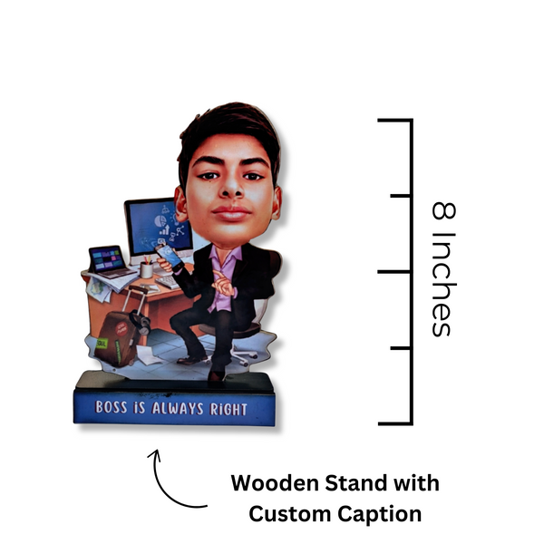 Personalized Boss Caricature Figurine | Caricature Portrait for Men | Male Boss Gift | Diwali Gift | Desk Decor