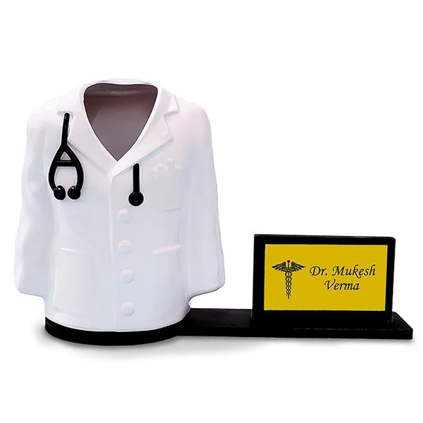 Personalized Doctor Coat Pen Stand Engraved with Your Name and Logo