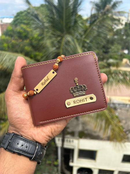 Customised Wallet and Rudraksh Rakhi