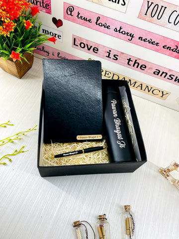 Corporate 3pc Gift Combo - Diary Pen & Temperature Flask