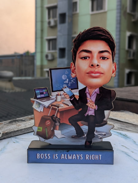 Personalized Boss Caricature Figurine | Caricature Portrait for Men | Male Boss Gift | Diwali Gift | Desk Decor