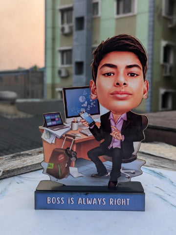 Personalized Boss Caricature Figurine | Caricature Portrait for Men | Male Boss Gift | Diwali Gift | Desk Decor