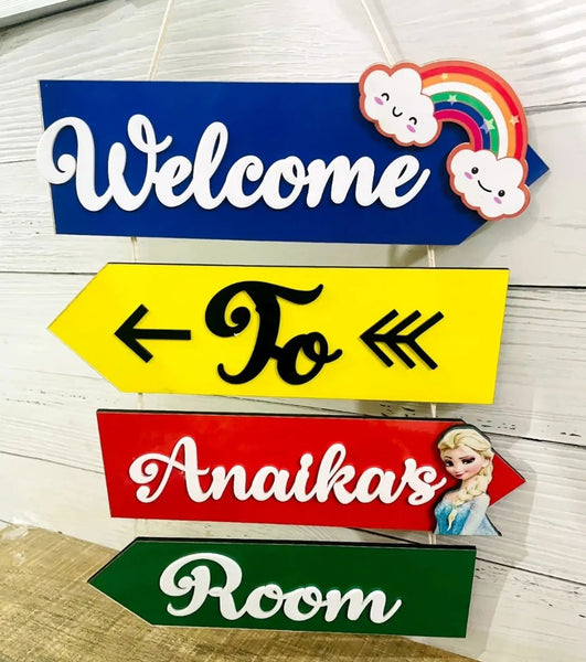 Wall Hanging Mdf Room Name plates for kids room