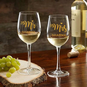 Customized Wine Glasses - Couple Set