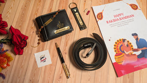 Rakshabandhan Hamper M-WBKP featuring : Multifold Vegan Leather wallet and other  Utility items all in one Gift box