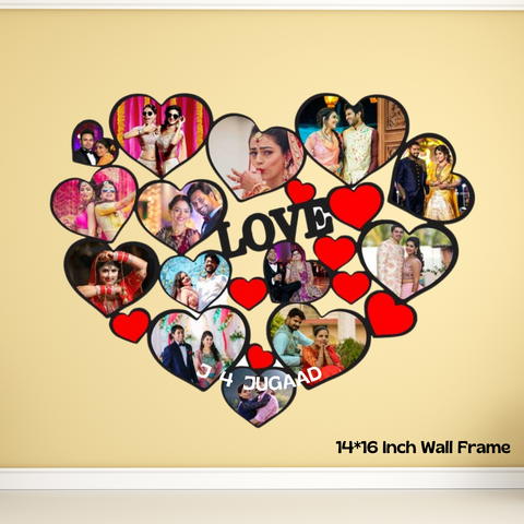 customized Love Heart Mdf tiles Frame 14*16 inch sizee