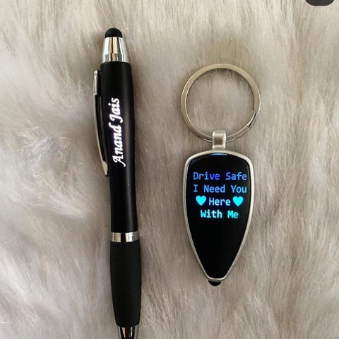 Customised LED PEN with LED Keychain