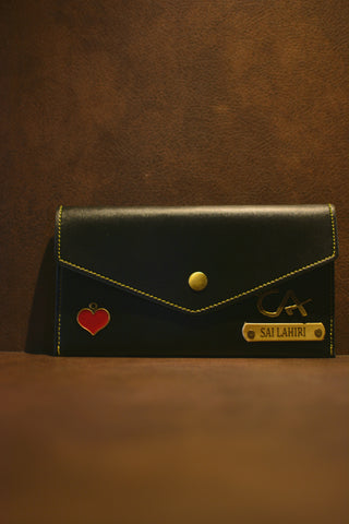 customized womens clutch-black color