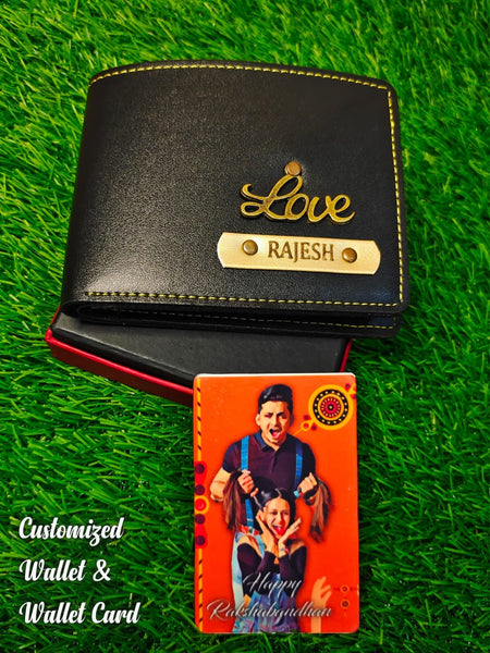 Personalized Wallet and Pvc wallet card combo-black color