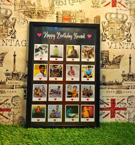 customized Birthday Collage Wooden frame with 16 pics 