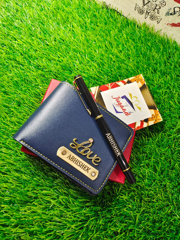 Customized wallet and metallic pen combo