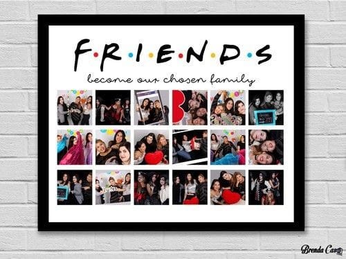 customized Friends collage black matte wooden acrylic frame 