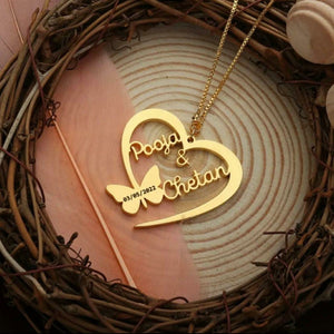 Personalized Godlen Plating heart double name Locket