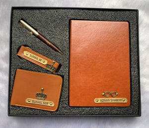 Buy Leather Wallet Keychain & Pen Combo for Men at