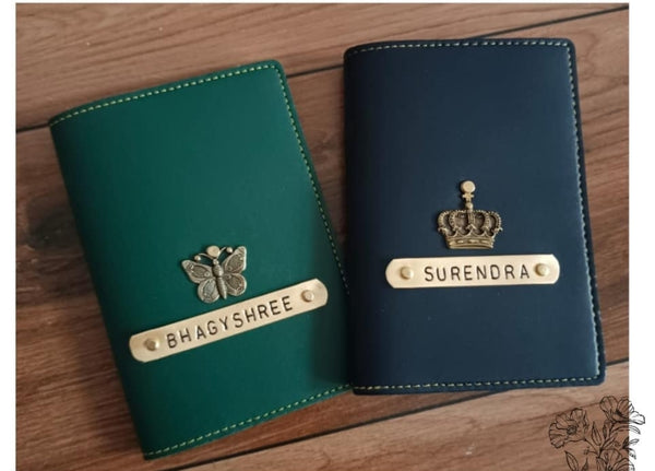 Personalized Passport Covers Combo for couples Media 2 of 5-green & blue