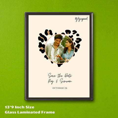 PERSONALISED SAVE THE DATE A4 GLASS FRAME