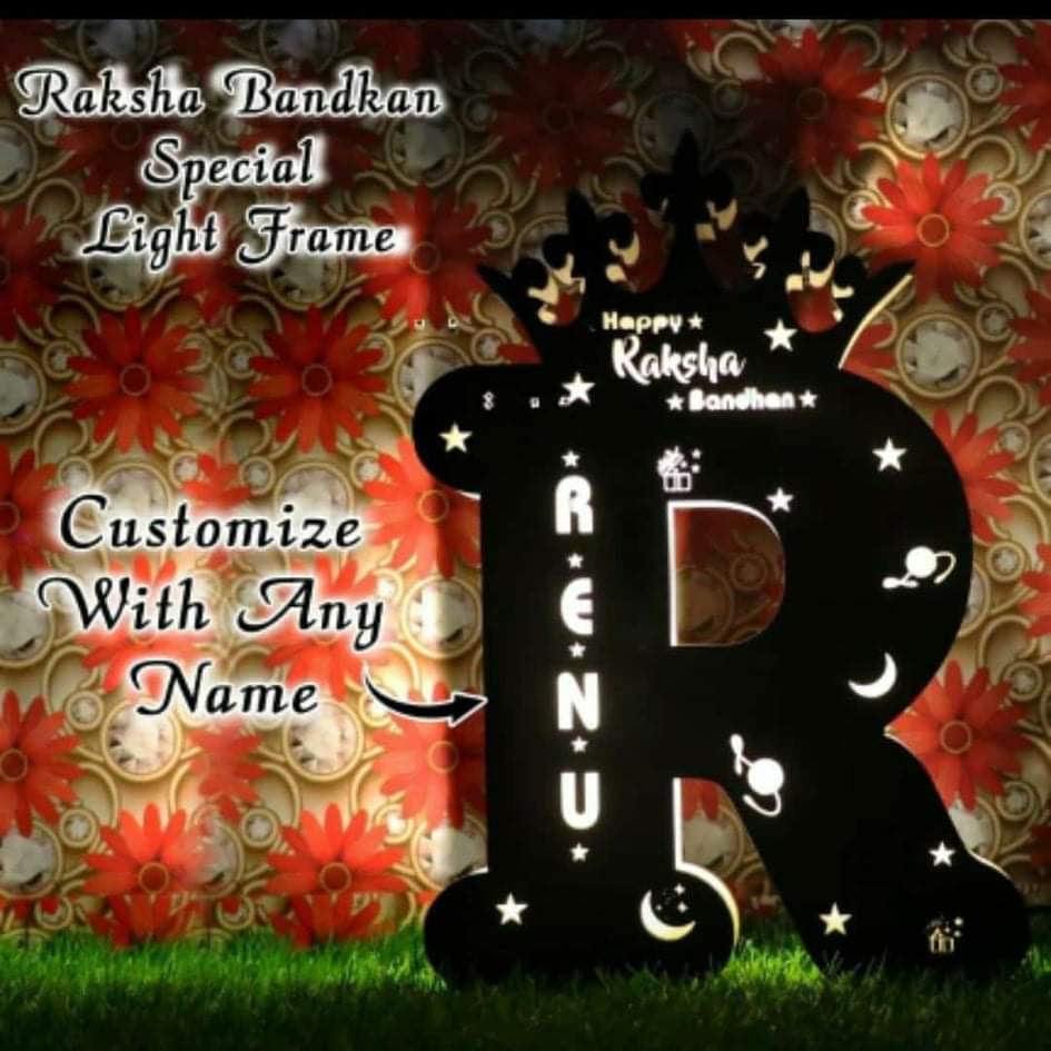 Led name Initial Rakhi Special Lamp